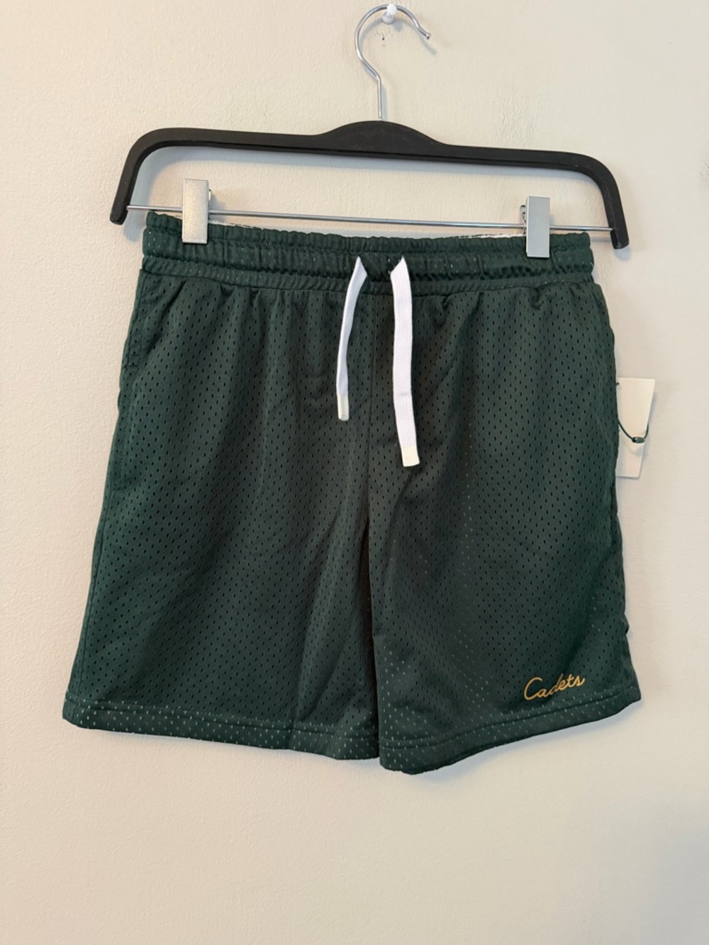 Cadets Green Mesh Athletic Drawstring Shorts